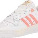 Adidas Womens Rivalry LowSneaker (8.5, White/Coral Fusion/Gold Metallic)