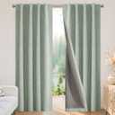 Joydeco Blackout Curtains for Bedroom - 100% Light Blocking 2 Panels Sage Green Drapes 42" W x 63" L, Thermal Insulated Room Darkening Curtains, Linen Textured for Living Room, Rod Pocket & Back Tabs