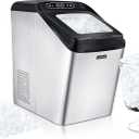 NutriChef Countertop Ice Maker Machine - Compact Ice Maker, 26 lbs Daily Capacity, Rear Drain Hose, 1.5 lbs Basket, Self-Cleaning, Quiet Design (17.64"D x 16.93"W x 9.69"H)