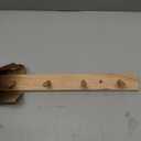 Wall Mounted Coat Rack 20 inches, Hickory Wood Wall Coat Hooks with 5 Hooks, Wooden Coat Hanger for Hanging Clothes Robes Towels Hats, Natural