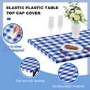 Boao 5 Pcs Picnic Table Cover 72 x 30 Inch for 5 ft Tables Disposable Parties Plastic Table Cloths with Elastic Fitted Elastic Desk Cover Rectangle Waterproof for Indoor, Outdoor, Picnic, Camping