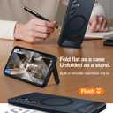 TORRAS Strong Magnetic & Seamless Stand for Samsung Galaxy S24 Case for MagSafe, 12FT Mil-Grade Drop Protection, Adjustable Kickstand for Samsung Galaxy S24 Case, Translucent Back/Black Edge