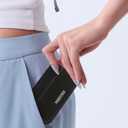 Credit Card Holder for Women, Card Holder Wallet, Card Case Wallet, Minimalist Wallet, Small Wallets with Keychian, Slim Front Pocket Wallets (Black)