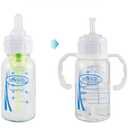 Straw Cup Conversion Kit for Dr Browns Narrow and Narrow Glass Baby Bottles, Spill-Proof Transition Kit with Silicone Straw Nipple, Weighted Straw, Handle, 4 Pack, 6m+
