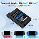PSP Battery and Charger, 2Pcs 3.6v 1200mAh Lithium Polymer Replacement Batteries with Charging Dock for PSP-3000, PSP-3001, PSP-2000, PSP-2001, PSP-3002, PSP-3004, PSP Lite, PSP Slim Console