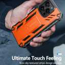 FNTCASE for iPhone 16 Pro Max Case: Military Grade [Built-in Screen Protector] [Kickstand] Matte Textured Drop Proof Protection Cover | Rugged Shockproof TPU Protective Sturdy Phone Cases - Orange