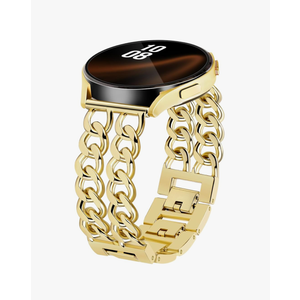 Gold Metal Bracelet Band Women 20mm Adjustable Single Chain Compatible with Samsung Galaxy Watch 7/6/5/4/Active 2/4 Classic/6 Classic/5 Pro/FE 40mm 42mm 43mm 44mm 45mm 46mm 47mm (No Case)