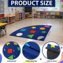 Drydiet Classroom Rug Elementary Educational Daycare Rug 6.6X 6.6 ft Large Preschool Carpet for Classroom Grouptime Shapes Playmat for Nursery School Early Learning