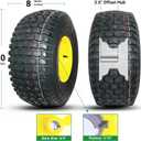 MAXROLLORS (2 Pack) 20x8.00-8 Lawn Mowe Tire and Wheel Tubeless, 3.5" Offset Hub, 3/4" Borehole, 3/16" Keyway, 4-Ply, Replacement 20x8-8nhs Rear Tire and Wheel Assemblies