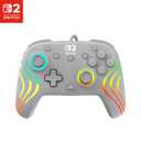 Turtle Beach Afterglow Wave Wired RGB Gaming Controller - Officially Licensed for Nintendo Switch 2, Nintendo Switch/Switch Lite/OLED  Hall-Effect Thumbsticks, Customizable Lighting  Gray