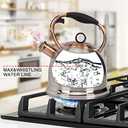 Whistling Stovetop Tea Kettle Food Grade Stainless Steel, Hot Water Fast to Boil for Stove Top-3.0Q (Silver-RW)