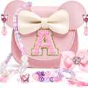 Toddler Purse Gifts for Girls, Little Girl Gifts Princess Dress Up Jewelry Mermaid Toys Mini Mouse Ears Birthday Gifts for Girls 3 4 5 6 7 8 Year old (A, Pink)