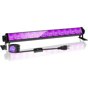 42W Black Light Bar with 5.25ft Cord and Switch, Light Up 23x23ft, 40 LEDs Blacklights for Glow Party, Halloween Decor, Body Paint, Bedroom, Classroom 1 Pack