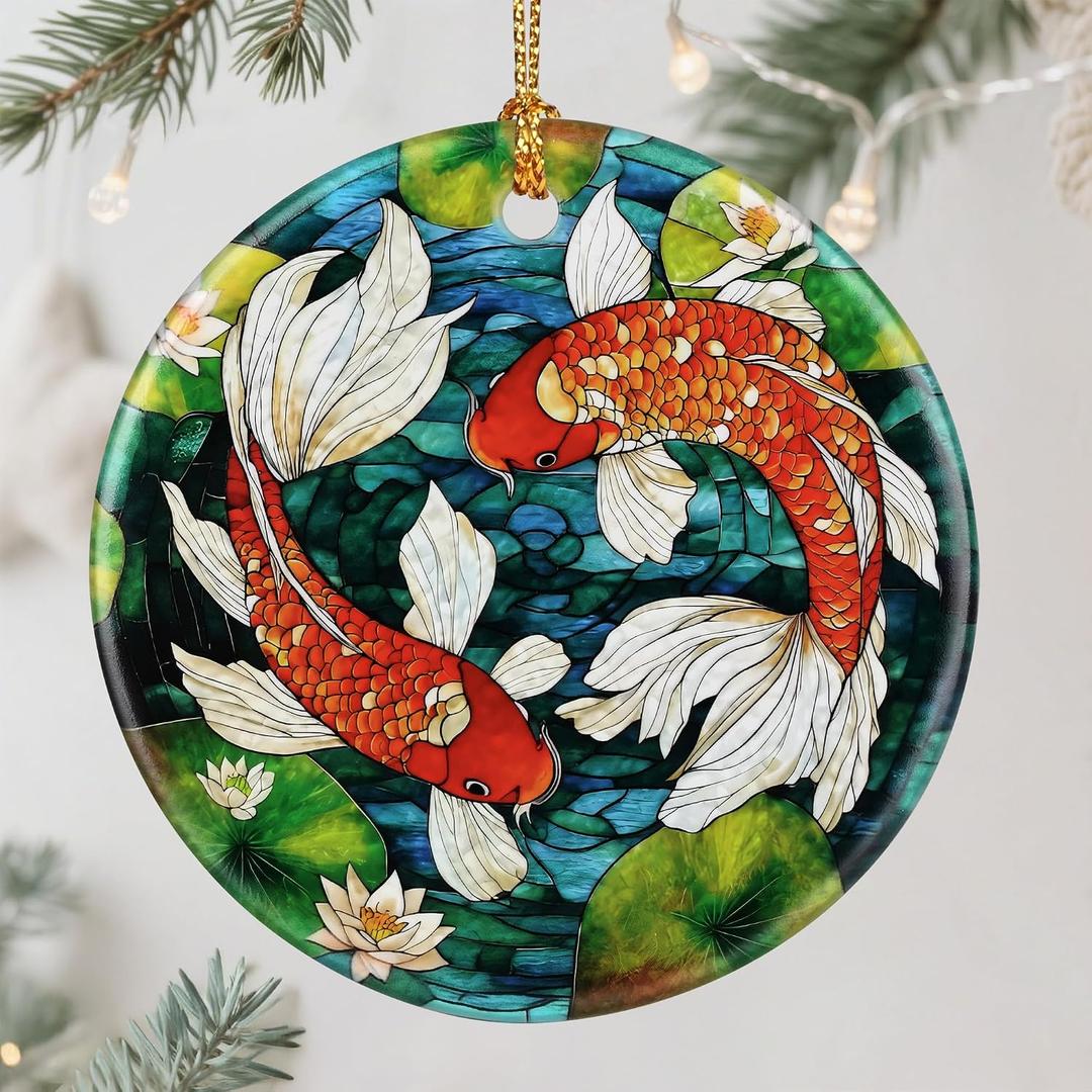 Koi Fish Ornament Christmas Ornament, Christmas Tree Decor, & Perfect Holiday Decor | Koi Fish Lover Gift, Gifts for Friends