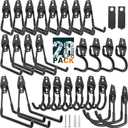 28 Pack Heavy Duty Garage Hooks, Utility Wall Mounted Storage System, with Anti-Slip Coating Hanger, for Hanging Power and Garden Tools, Ladders, Bikes, Ropes and Bulk Items