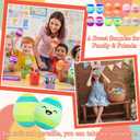 Thenshop 12 Pcs Easter Plush Eggs, Colorful Happy Easter Print Stuffed Eggs, Soft Basket Stuffers Goodie Bags and Party Favors for Hunting Party Favors Gift for Kids