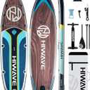 Inflatable Paddle Board 11 '* 34 "* 6" Extra Wide Sup Board, 420lb Capacity Paddle Board for Adults, Suitable for Sea and Lakes, 2+1Family Board