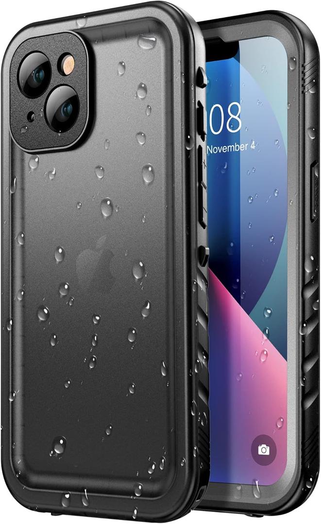 SPORTLINK Waterproof Case for iPhone 13, Shockproof Dustproof 13 Phone Case with Built-in Clear Screen Protector, Full Body Heavy Duty Sealed Protective Cover for iPhone 13 6.1 Inch (Black)
