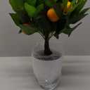 Artificial Potted Plants 16.1 inches Fake Orange Tree Artificial Citrus Fruit Plant with White Pot Faux Plants Indoor for Home,Office, Living Room Table, Desk