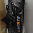 14-Way Golf Bags for Men, Leather Golf Stand Bag with Cooler Pouch, Rangefinder Pouch, Rain Cover Hood (Dark Gray)