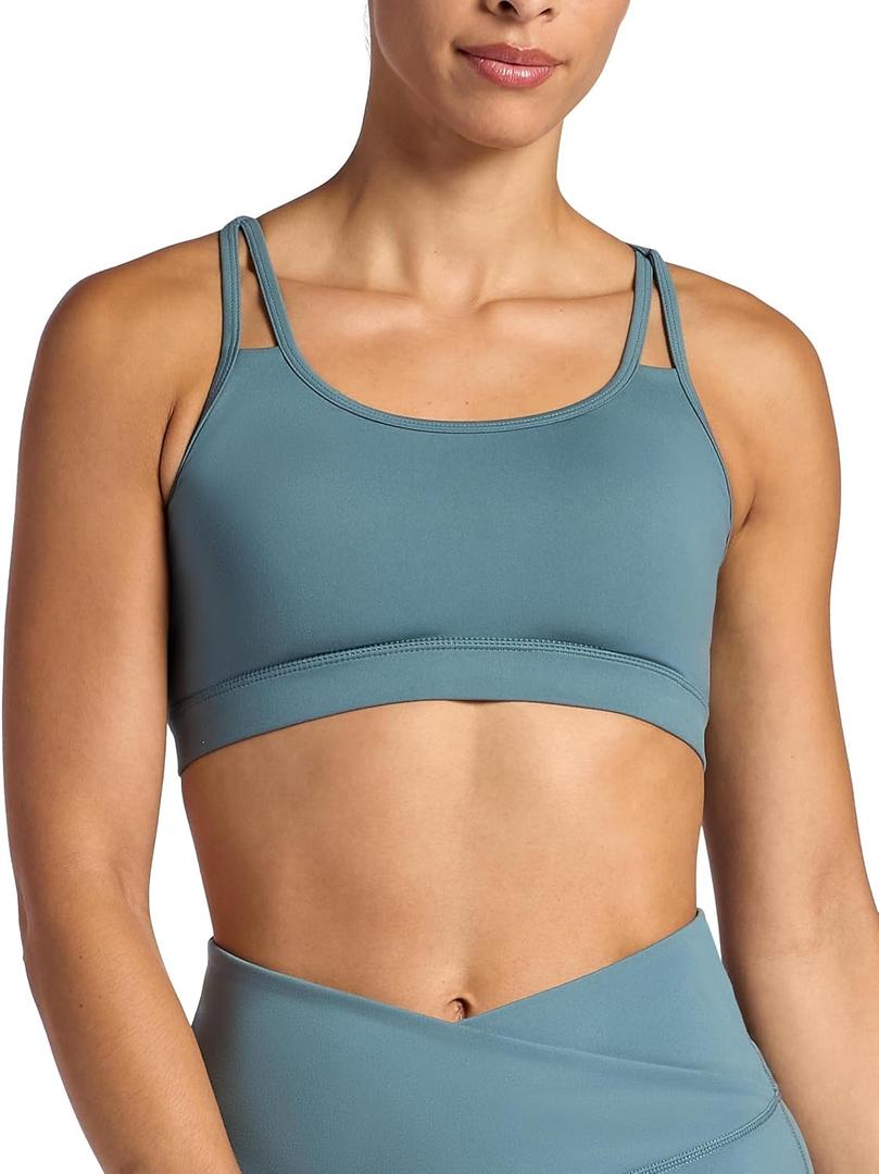 Gaiam Women's Shine Bra, Slim Fit, Stretch Midweight Material, Moisture-Wicking (Goblin Blue, Smal)
