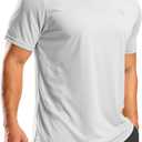 G Gradual Men's Workout Shirts Quick Dry Athletic Running T-Shirts Lightweight Moisture Wicking Short Sleeve Sports Gym Tops (White, L)