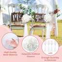 24 Set Large Wedding Hydrangea/Gardenia Flowers with Long Tulle Tails, 31.5inch Church Chair Aisle Wedding Pew Decoration for Bridal Shower Reception Birthday Anniversary (Hydrangea)