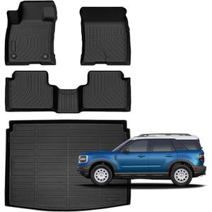 for Ford Bronco Sport Floor Mats 2021 2022 2023 2024 2025 2026,Car Mats for Ford Bronco Sport All Weather Floor Mats Cargo Liner Accessories Anti-Slip Car Mat 2021-2026