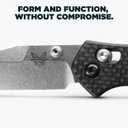 Benchmade - Mini Osborne, Every Day, Outdoor, Folding Knife, Reverse Tanto Blade with Black Carbon Fiber Handle (945-2)