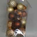 Christmas Balls Ornaments,24pcs Bronze Copper Shatterproof Ball for Xmas,2.36in Plastics Hanging Ball,8 Styles Luxury Brown Hanging Ornaments for Birthday Halloween Mardi Gras Holiday Wedding