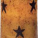 CWI Gifts Star Flameless Rustic LED Unscented Pillar Candle - 3 x 3.5 inch - Burnt Mustard Finish - On/Off Switch - 6 Hour Timer - Home Decor Lighting