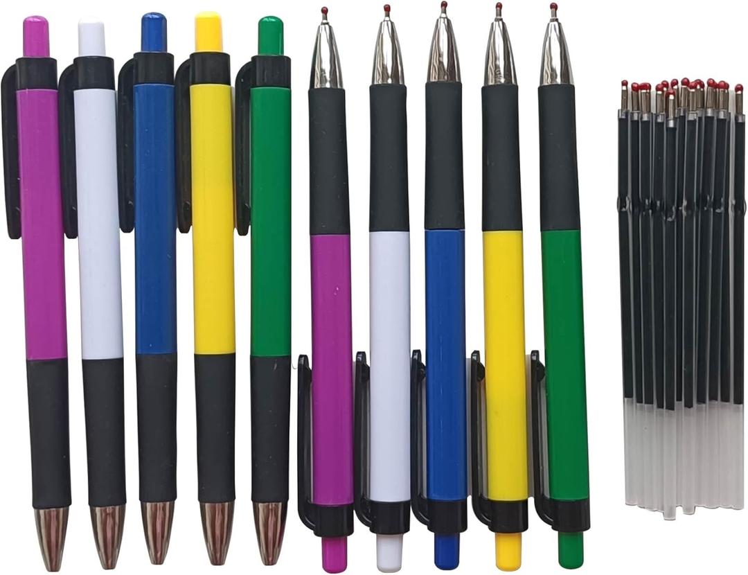 Ballpoint Pens & Pen Refills,0.7mm Ballpoint Pen Refills, Blue Ink, 10 Pens With 20 RefillsValue-for-Money Set(Blue Pen & Refill).