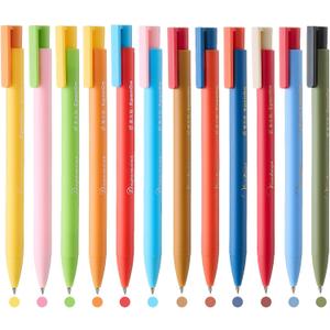 3 x Colored Pens 18 Pack, Colorful gel ink Pens Retractable Quick Dry 0.5mm Fine Point for Bullet Journaling, Note Taking, Coloring, Planning & Art Supplies (12 Pcs Dopamine and Vintage)
