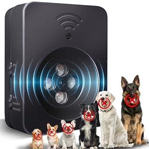 Anti Barking Device, Ultrasonic Dog Bark Deterrent Devices, 3 Modes Rechargeable Dog Barking Control Devices, Bark Silencer, Up to 50 FT Indoor Outdoor Use, Pet and Human Friendly
