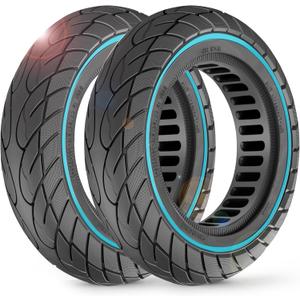 BANGTING 2PCS 50/75-6.1 Solid Tires Tubeless for Electric Scooter, 8.5x2 inches Tire for Gotrax GXL V2/XR/APEX, 8 1/2 x2 Tire for Hiboy S2, Xiaomi 3 Lite/3/Pro 2/1s/M365 (Blue)