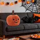 Halloween Pumpkin Plush Pillow Stuffed Toy for Kids - 11.8" Plush Pumpkin Shaped Throw Pillow, Soft Stuffed Fall Halloween Decor for Sofa Bed, Funny Thanksgiving