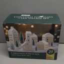 Christmas Decorations Indoor - Christmas Village Sets of 5 Ceramic Houses with LED Lights Remote and 9 Trees - Winter Rustic Farmhouse Home Holiday Xmas Decor for Mantel Tabletop Room