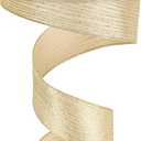 AIMUDI Gold Christmas Ribbon 2.5" Champagne Wired Ribbon Christmas Ribbon Wired Gold Glitter Ribbon for Christmas Tree Wreaths Gift Wrapping Tree Topper Bows Wedding Holiday Home Decor - 50 Yards