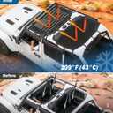 JOYTUTUS Mesh Sun Shade Top for Wrangler JL 4-Door (2018-2026), US Flag Sunshade, Custom-Fit Integrated No-Slip Straps for Easy Install, UV Blocking, Wind & Noise Reduction (Front & Rear)