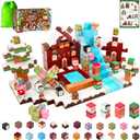 Christmas Magnetic Blocks 154 Pcs Magnet Building Blocks Toys for Kids, Xmas Cubes Stacking Sensory Toys, STEM Construction Building Cubes Christmas Birthday Party Gifts for Boys Girls Ages 3+