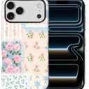 Case for iPhone 17 Pro Max, Hybrid 2-Layer Case, Military-Grade Protection Durable Shockproof Anti-Scratch Phone Case, Floral Lace Patchwork