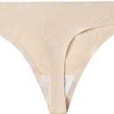 voenxe Seamless Women Underwear Thongs,No Show Ladies Thong,No Line Workout Breathable Comfortable Panties,Soft Undies,5-Pack (Beige, XS)