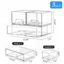Clear Stackable Storage Drawers Set of 6 Bathroom Makeup Organizer Bins