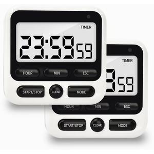 2 Pack Digital Kitchen Timer NKOVE 24 Hour Clock and Alarm Function with Silent or Alarm Manual Switching Count UP or Down and Memory Function Black 2 Pack Digital Kitchen Timer NKOVE 24 Hour Clock and Alarm Function with Silent or Alarm Manual Switching Count UP or Down and Memory Function Black