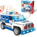 Police Car Toys for Boys Age 3-12 Plastic Toy Cars with Light and Sound Pull Back Diecast Model Car Collectable Muscle Cars for Kids 3+ Year Olds