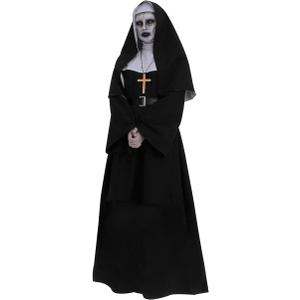 CR ROLECOS The Nun Costume Plus Size Scary Nun Outfit Priest Halloween Costume Black (Large)