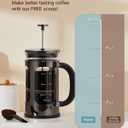 BAYKA French Press Coffee Maker, Large 304 Stainless Steel Coffee Press, Cold Brew Heat Resistant Thickened Borosilicate Coffee Pot for Camping Travel Gifts, 34 Ounce, Dark Pewter