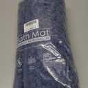 Toilet Rug 24x24 Inch - Blue U-Shaped Bathroom Floor Mat, Soft Shaggy Plush Absorbent Chenille Contour Rug, Non-Slip Washable Pedestal Base Rug