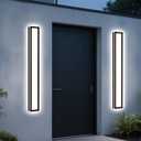 MELUCEE 2 Pack 32 inch Outdoor Wall Light for Porch 5 Color Dimmable | Modern LED Long Wall Lights Fixture,Exterior Linear Lighting Wall Mount for House Patio Garage,IP65 Waterproof,3000K-6000K
