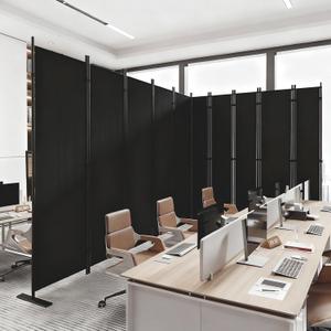 C-Hopetree 10 Panels Room Divider, 6 Ft Tall Indoor Folding Privacy Screen, Portable Partition Separator, Freestanding Separation Temporary Wall for Office, Bedroom, 197" W X 71" H, Black